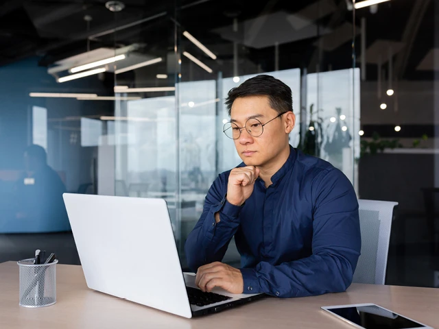 businessman working on laptop