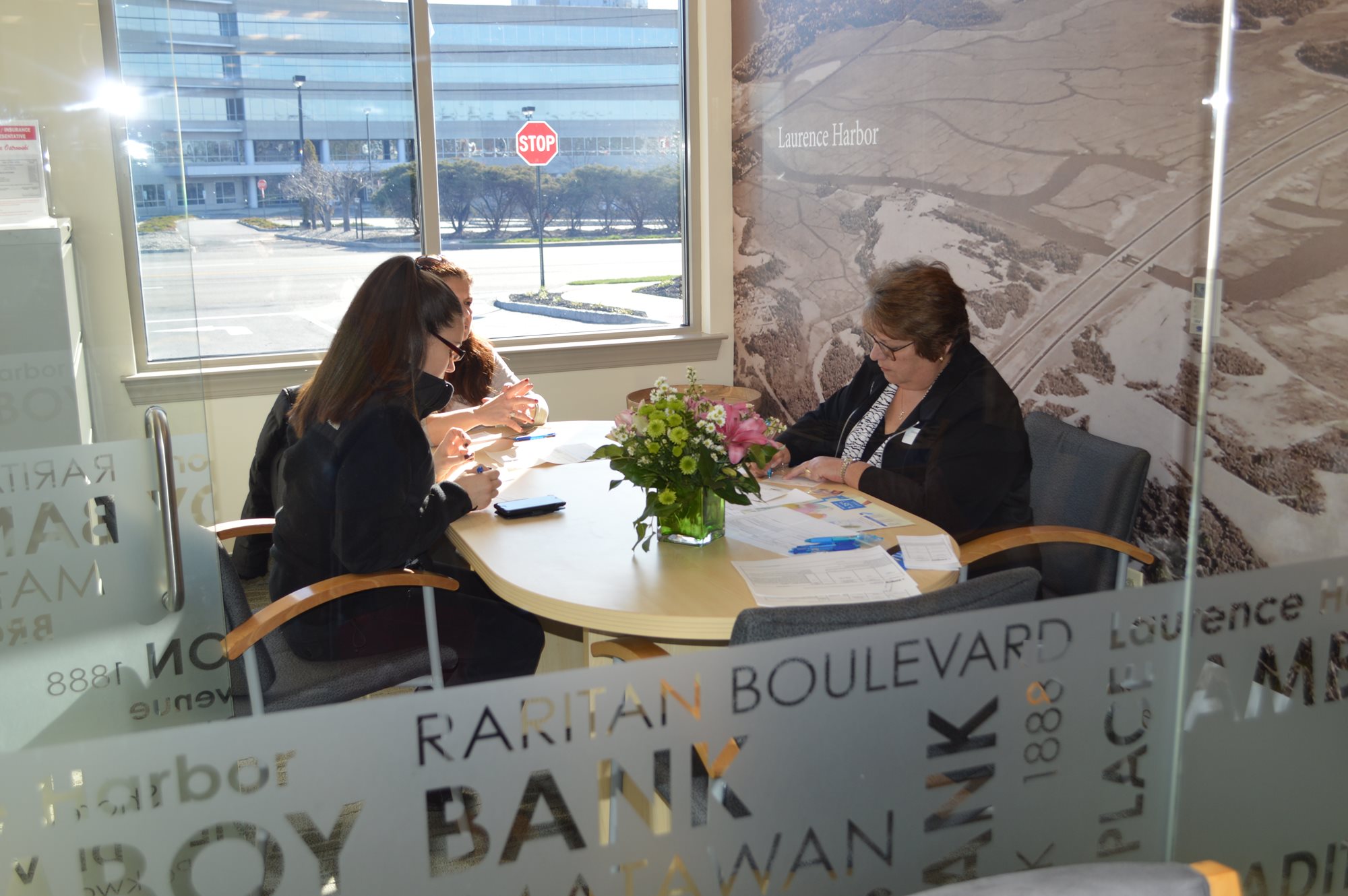 Amboy employee meeting with clients