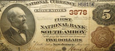 First National Bank of South Amboy $5 bill